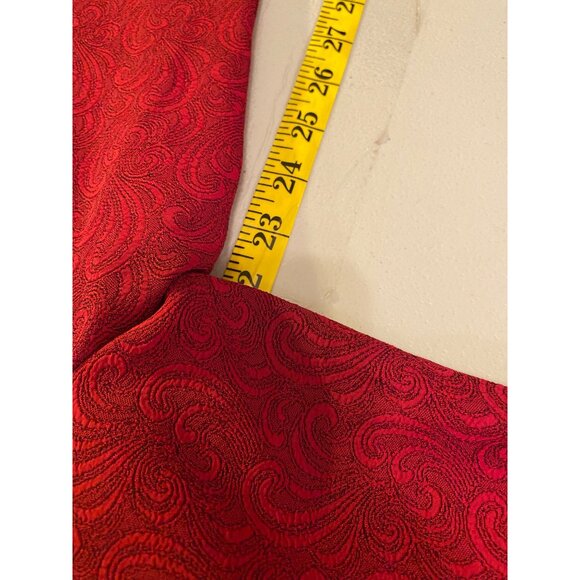 Miss Dorby Red Brocade 2-Piece Sleeveless Dress & Jacket Set Size 12 - Picture 12 of 16